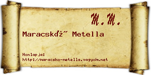 Maracskó Metella névjegykártya